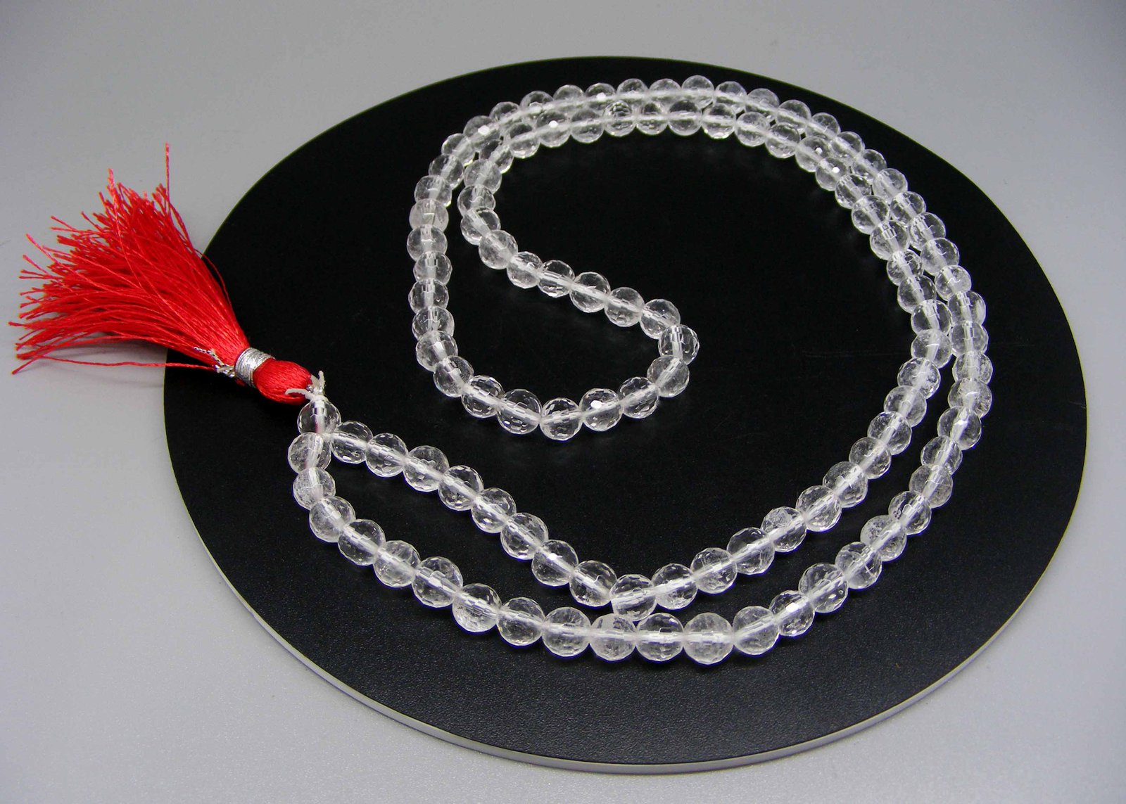Natural Sphatik 6mm Diamond Cut Mala